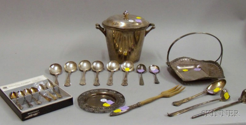 Appraisal: Group of Silver Plated Serving Articles and Flatware including an