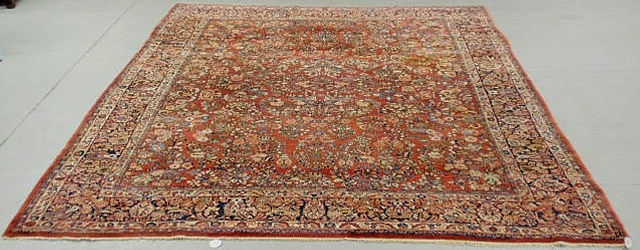 Appraisal: Room size Sarouk oriental carpet red field and overall floral