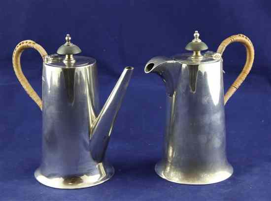 Appraisal: A George V silver cafe au lait pair of restrained