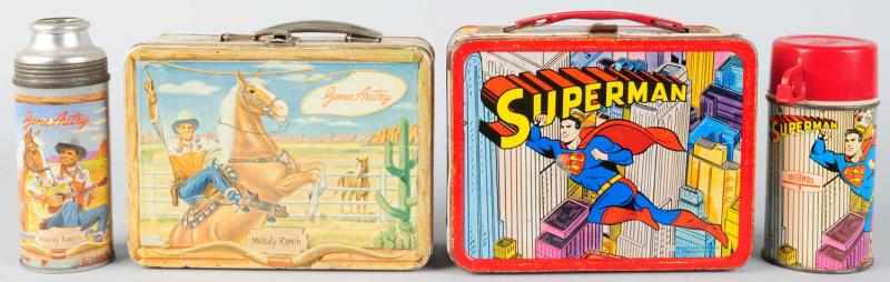 Appraisal: Lot of Tin Litho Character Lunch Boxes Includes one Superman