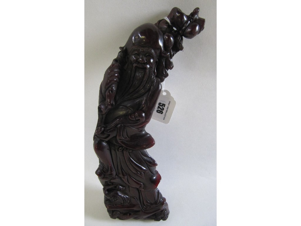 Appraisal: Carved horn figure of a Sage with character marks to