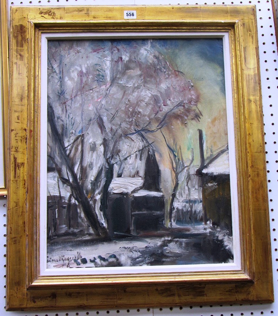 Appraisal: Piet van Wijngaerdt - Snow effect oil on canvas signed