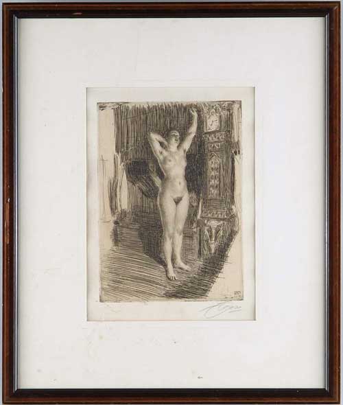 Appraisal: ANDERS LEONARD ZORN Swedish - EARLY Etching on paper shows