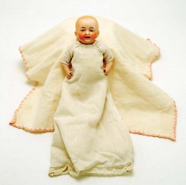 Appraisal: A German all bisque baby doll Stationary neck molded and