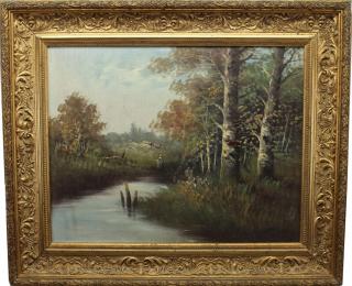 Appraisal: Louis Henry France th C French landscape painting Louis Henry