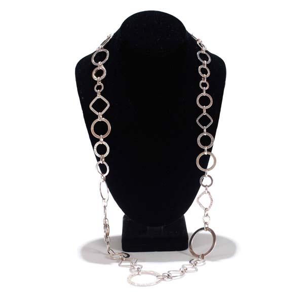 Appraisal: Sterling silver substantial retro modern multi circle chain belt or