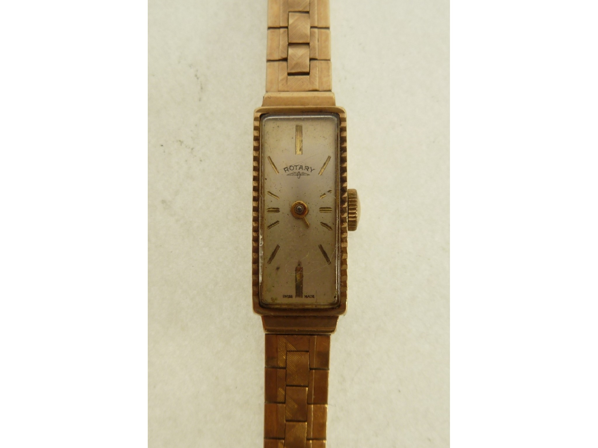 Appraisal: LADY'S ROTARY SWISS ct GOLD BRACELET WATCH jewel movement narrow