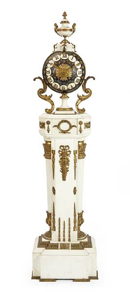 Appraisal: A Napoleon III gilt bronze mounted marble floor clock third