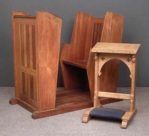 Appraisal: A panelled teak leader's stall ins x ins x ins