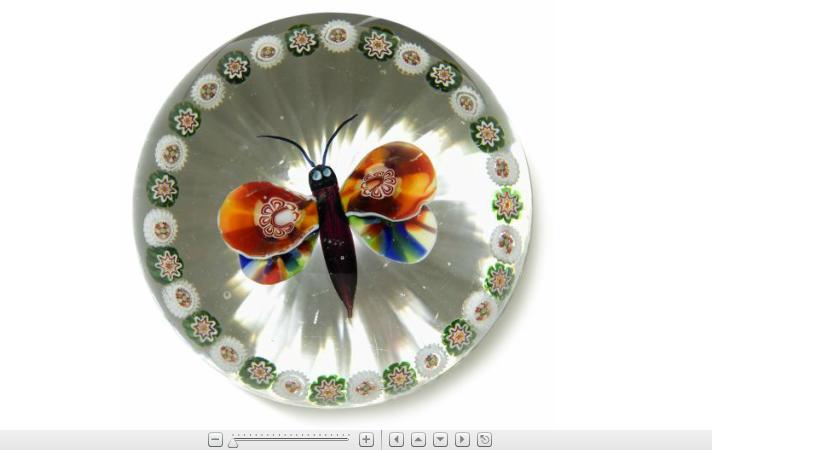 Appraisal: Antique Baccarat butterfly and millefiori garland paperweightThe butterfly With red