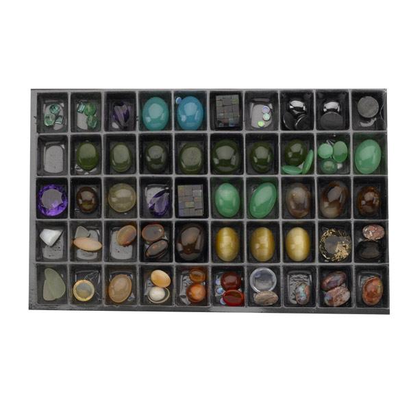 Appraisal: GEMSTONE COLLECTION At least faceted cabochon cut or mosaic gems