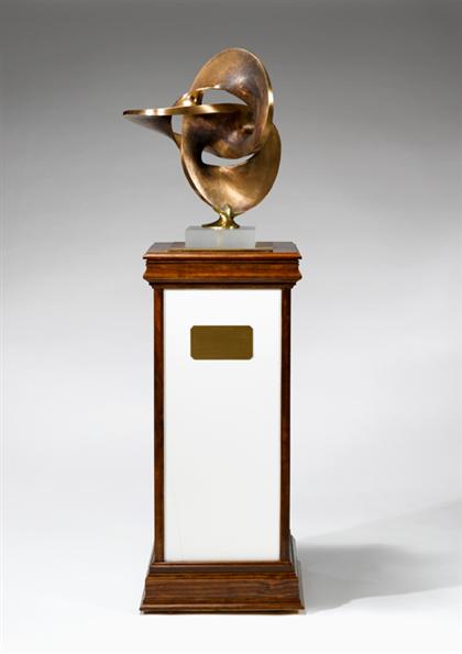 Appraisal: Polished bronze sculpture 'The Triune' robert engman american b ca