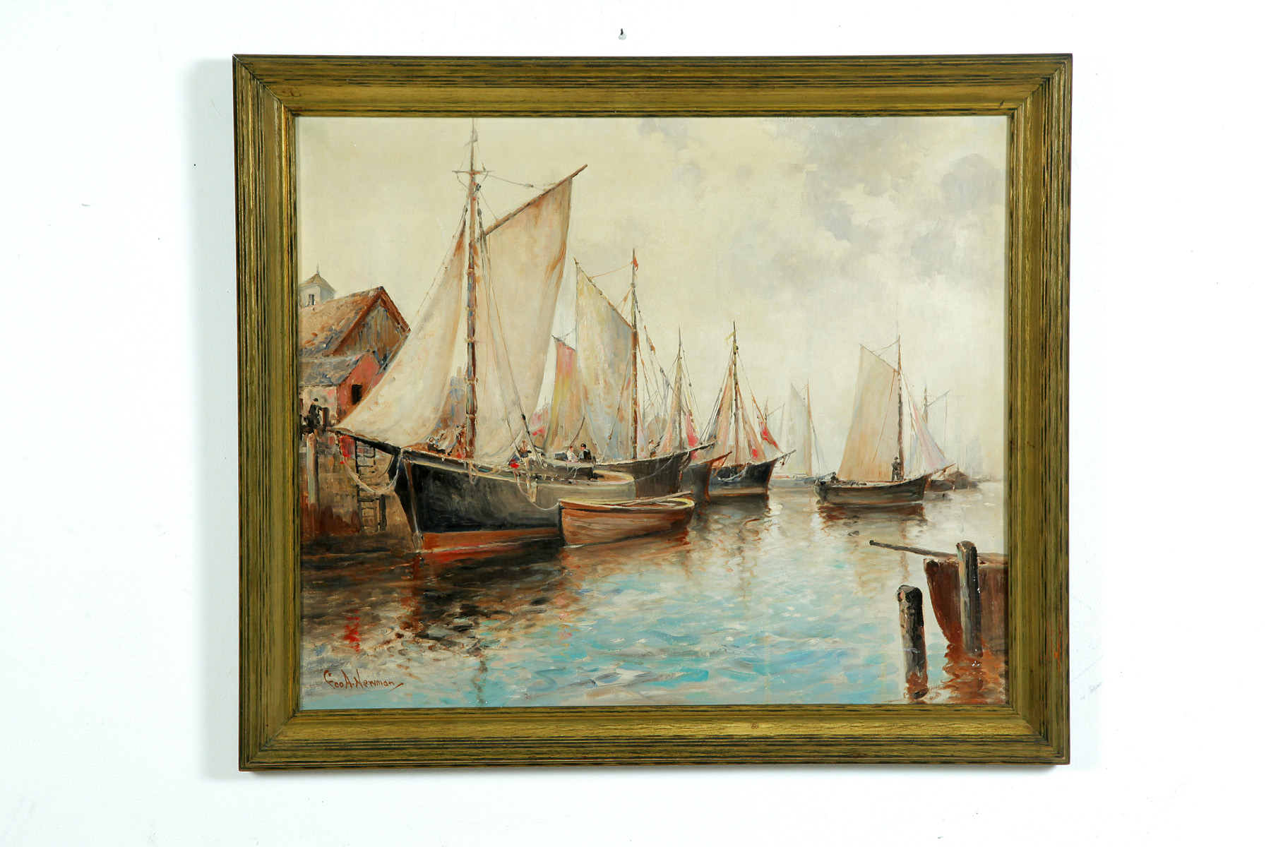 Appraisal: HARBOR SCENE BY GEORGE A NEWMAN PENNSYLVANIA - Oil on