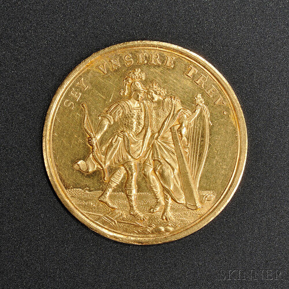 Appraisal: German Gold Friendship Medal th century the obverse with King