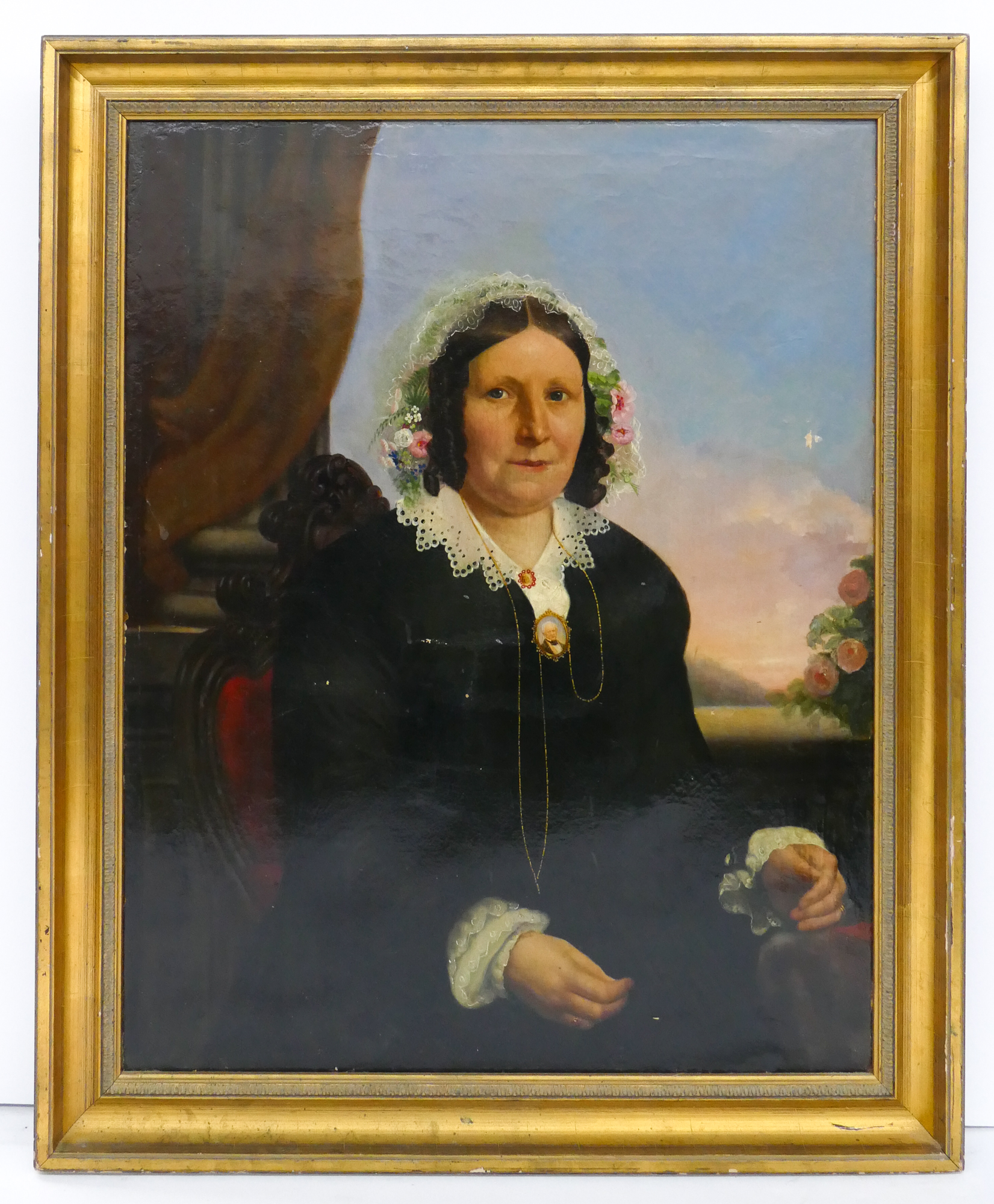 Appraisal: th Century Portrait of a Victorian Lady Oil on Canvas