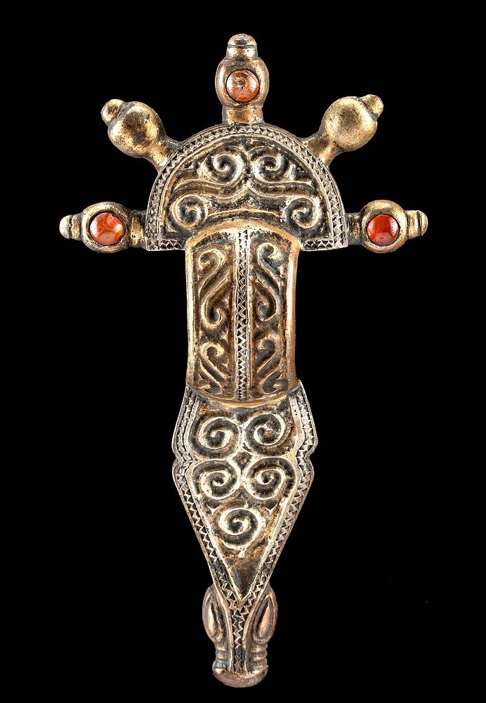 Appraisal: Frankish Ostrogoth Gilded Silver Fibula Western Central Europe Franks or