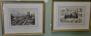 Appraisal: Group of nine Harper's Weekly hand colored engravings ss x