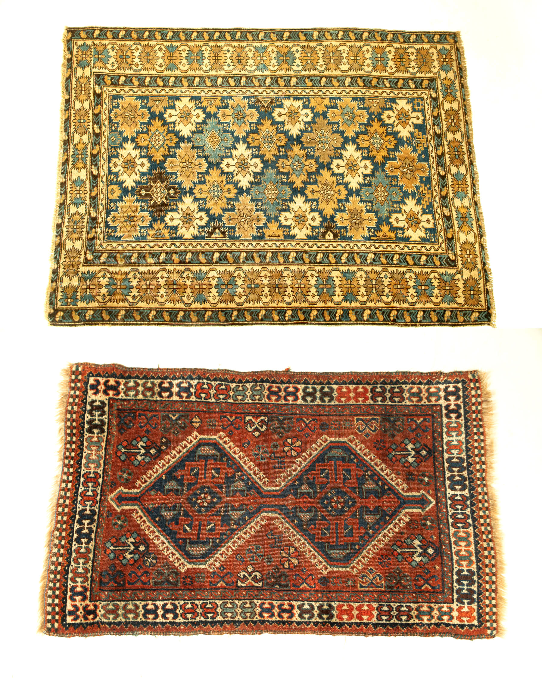 Appraisal: TWO ORIENTAL RUGS Second quarter th century Shirvan ' x