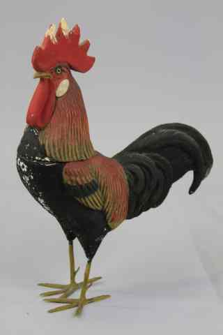 Appraisal: LARGE BLACK AND RED ROOSTER CANDY CONTAINER Germany well detailed