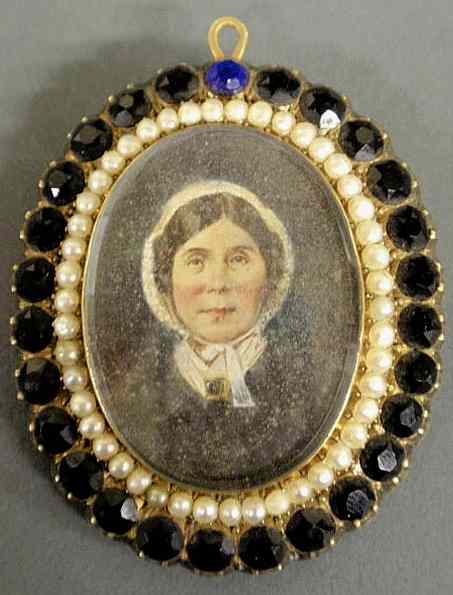 Appraisal: Herzinger Emile Louis American th c American miniature oval portrait