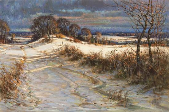 Appraisal: WAYNE BEAM MORRELL American b Sunlit Winter Marshes Releigh Meadows