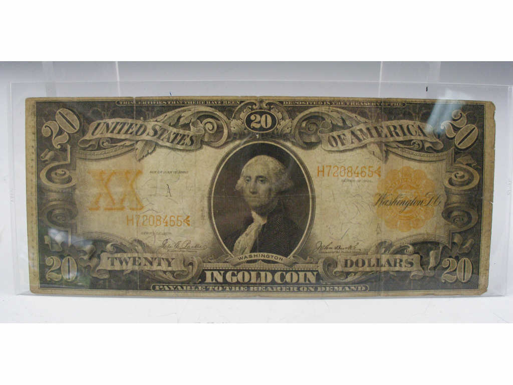 Appraisal: Series Gold Certificate Good Condition Parker Burke signatures - good