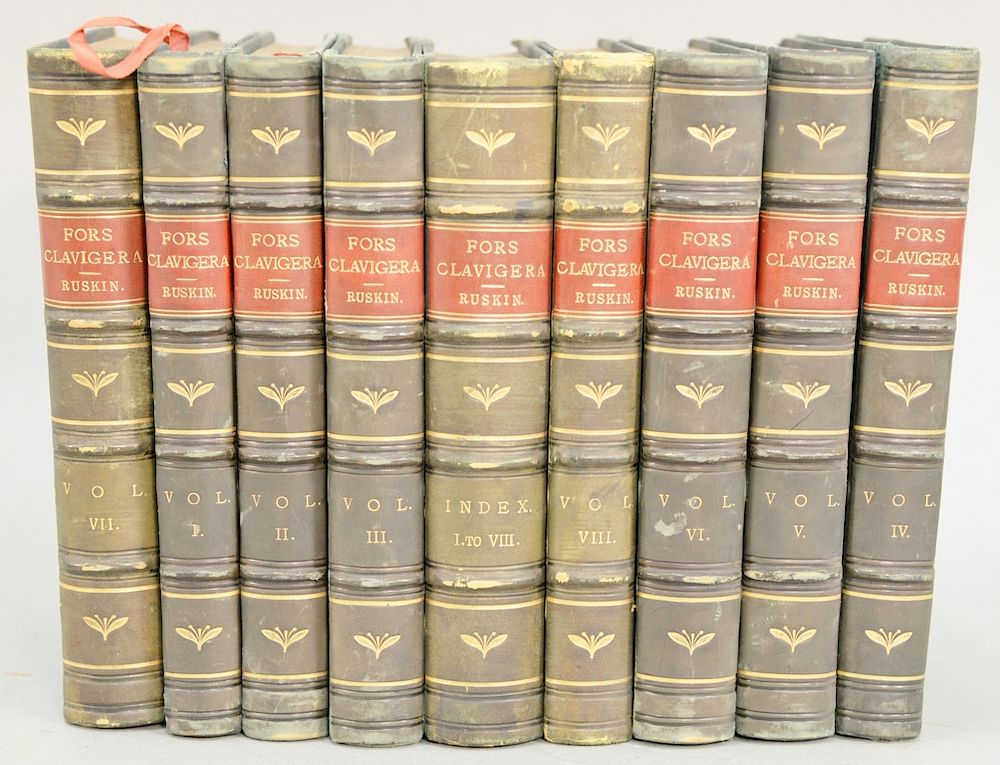 Appraisal: John Ruskin Fors Clavigera Geo Allen London volumes plus index