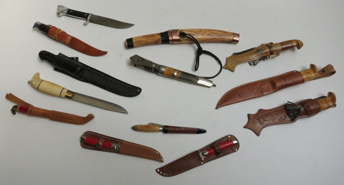 Appraisal: TWELVE COLLECTIBLE FIXED BLADE KNIVES including two hammer brand two