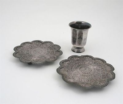 Appraisal: A French th century flared beaker engraved with flowering roses