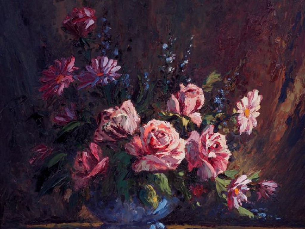 Appraisal: ROBERT LESLIE HOWEY - STILL LIFE OF ROSES signed and