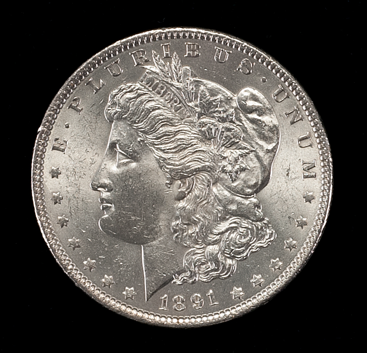 Appraisal: U S MORGAN SILVER DOLLAR Pin Wheeling Mint Luster MS-