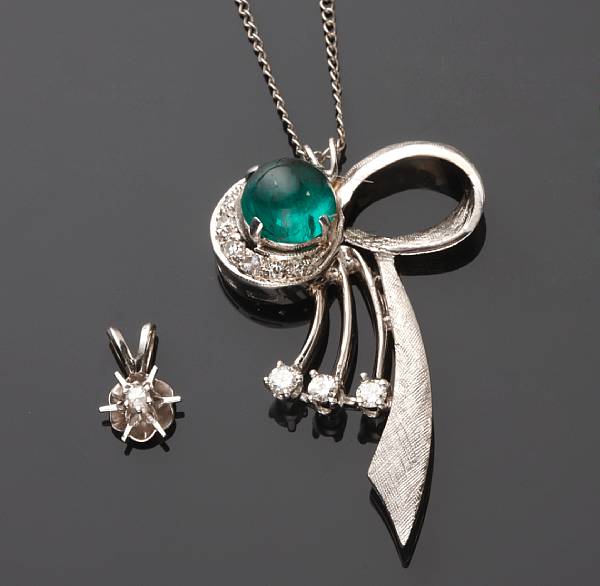 Appraisal: A collection of gem-set white gold and platinum jewelry including