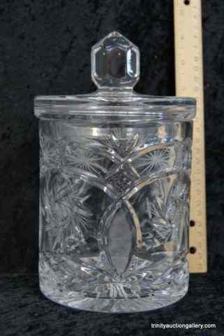 Appraisal: Cut Lead Crystal Biscuit Jar w LidUnidentified brand or pattern