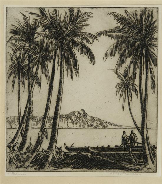 Appraisal: MacLeod Alexander Samuel Am - Hawaii Etching with aquatint x