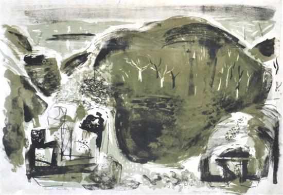 Appraisal: MARY MACQUEEN - Crater Country lithograph x cm