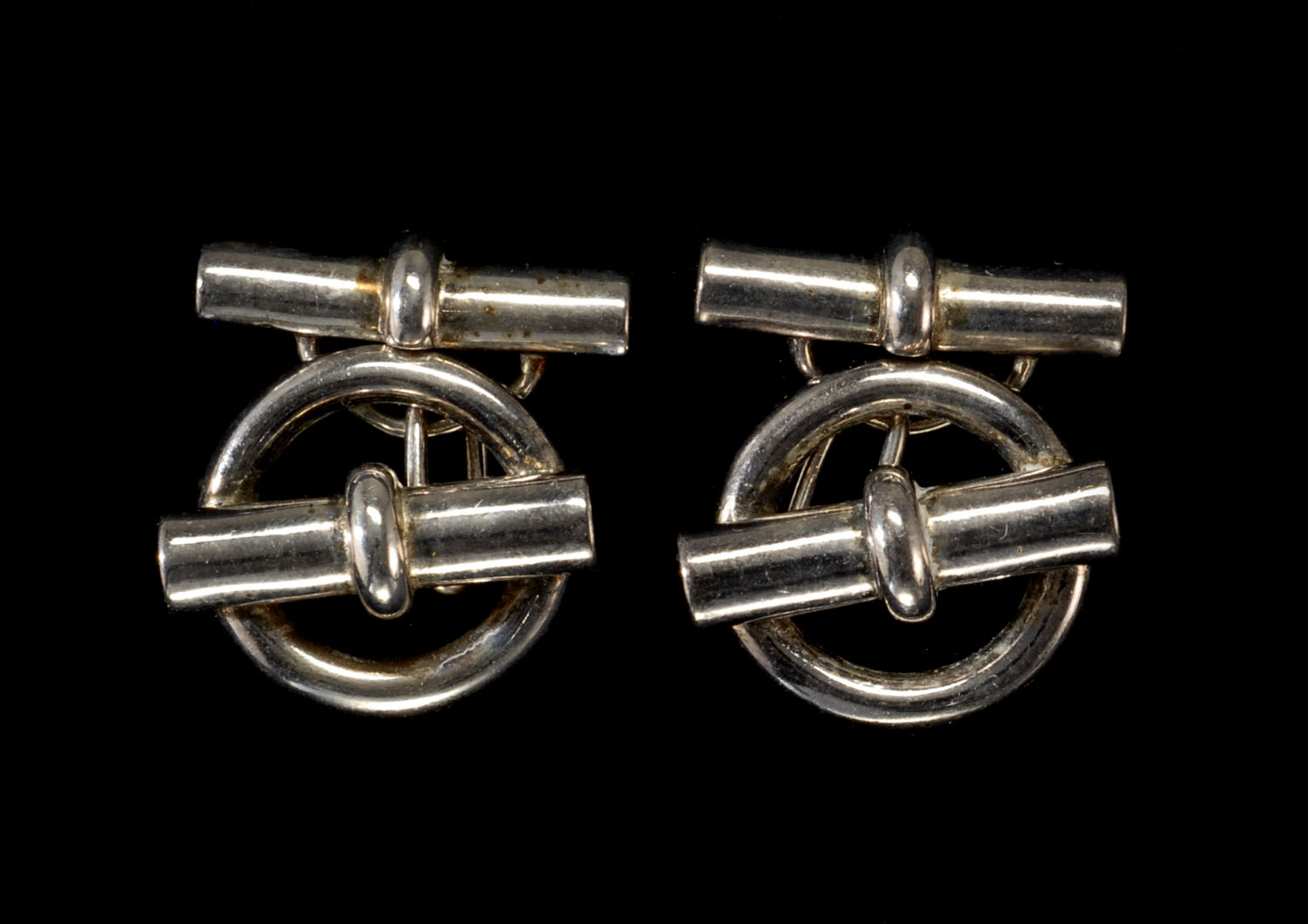 Appraisal: PAIR OF HERM S CONTINENTAL SILVER CUFF LINKS In original