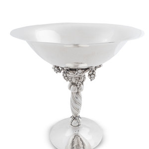 Appraisal: A Georg Jensen Large Silver Compote FIRST HALF TH CENTURY