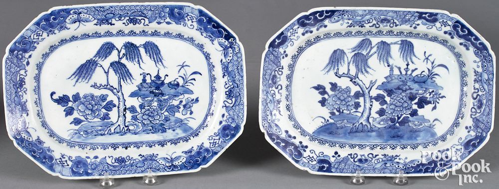 Appraisal: Pair of Chinese export blue and white plates Pair of