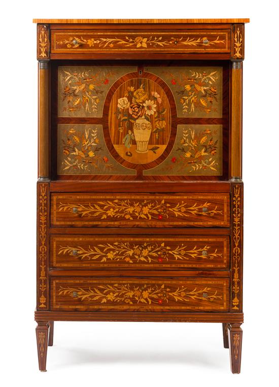 Appraisal: Sale Lot An Italian Marquetry Secretary Bureau having a rectangular