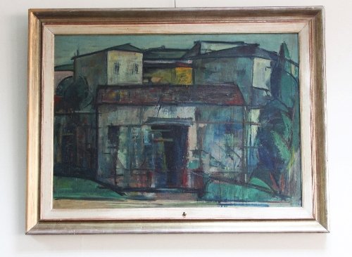 Appraisal: th Century French School House in South of France oil