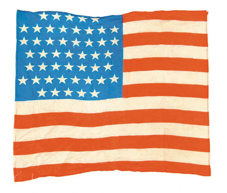 Appraisal: STAR AMERICAN PARADE FLAG x Printed silk flag This appears