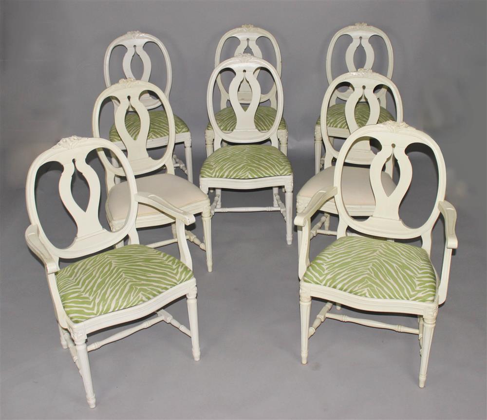 Appraisal: SET OF EIGHT ST BARTHS HOME SWEDISH BLONDE GUSTAVIAN ROSE