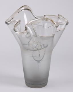 Appraisal: Contemporary art glass vase signed h Mouth blown and hand