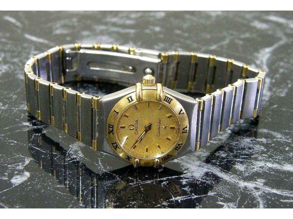 Appraisal: - - -A Omega Constellation bi-colour lady's bracelet watch quartz