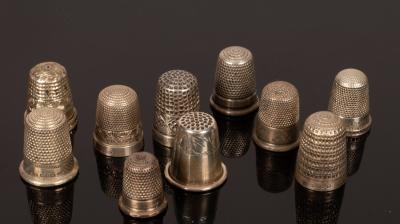 Appraisal: Ten silver thimbles various makers assay offices and dates approximately