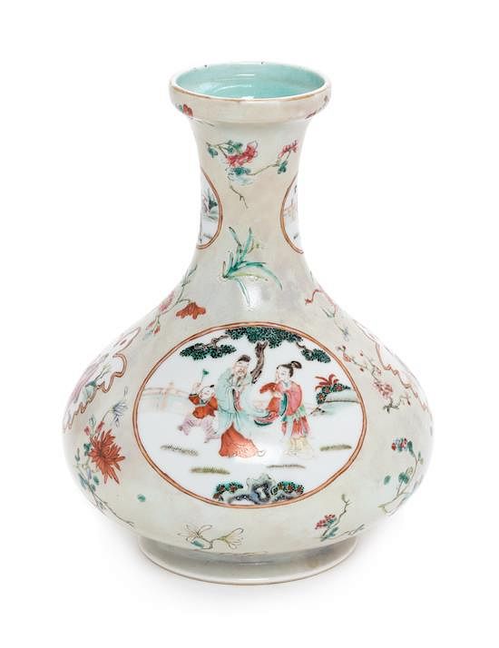 Appraisal: A Famille Rose Porcelain Vase Biqiping Height inches A Famille