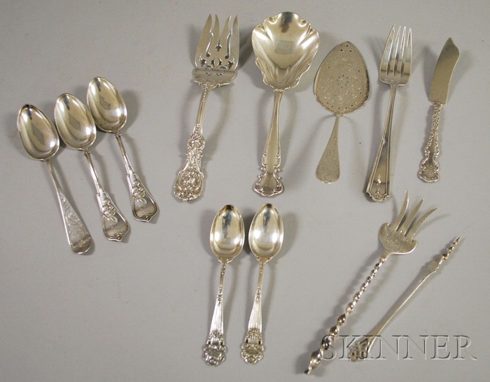 Appraisal: Approximately Twelve Assorted Silver and Coin Silver Flatware and Serving