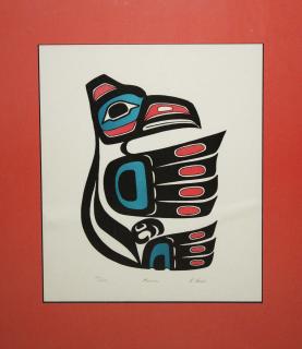 Appraisal: Inuit woodblock prints- R Pech Raven x Gem NW Coast