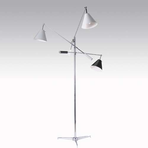 Appraisal: ARREDOLUCE Triennale floor lamp with enameled metal shades on chrome