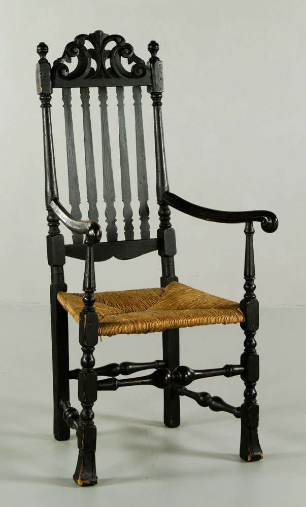 Appraisal: - Boston Bannister Back Chair William and Mary Boston bannister